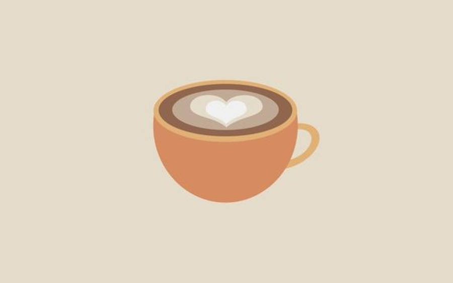 Minimalistiese Estetiese Cappuccino Koppie Muurpapier
