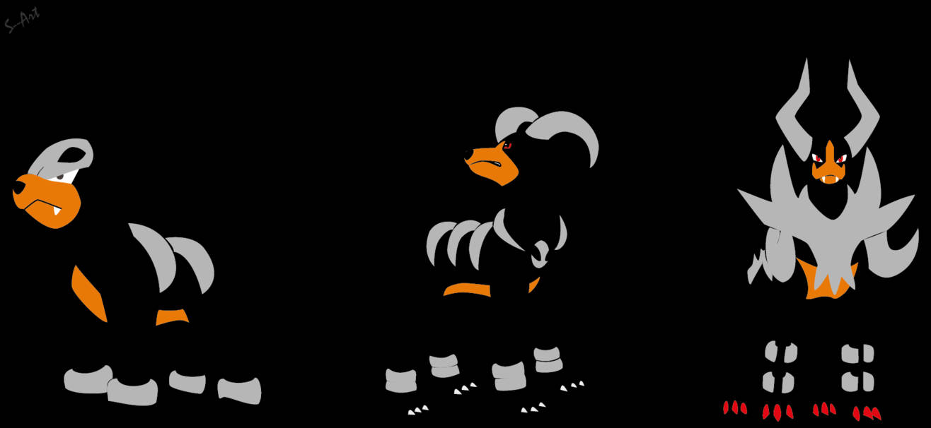 Minimalistiese Houndoom Evolusielyn Muurpapier