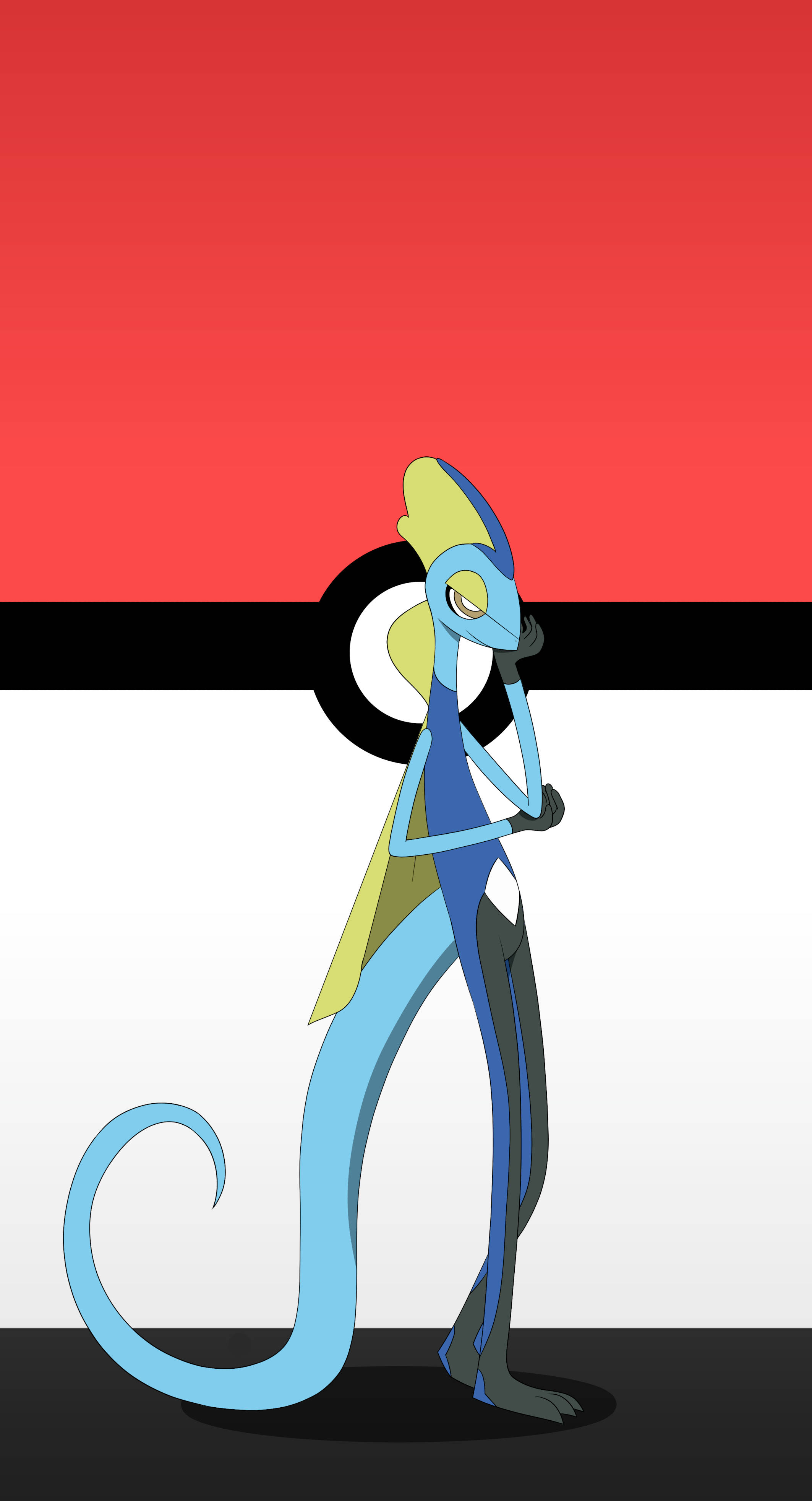 Minimalistiese Inteleon Poké Ball-agtergrond. Muurpapier