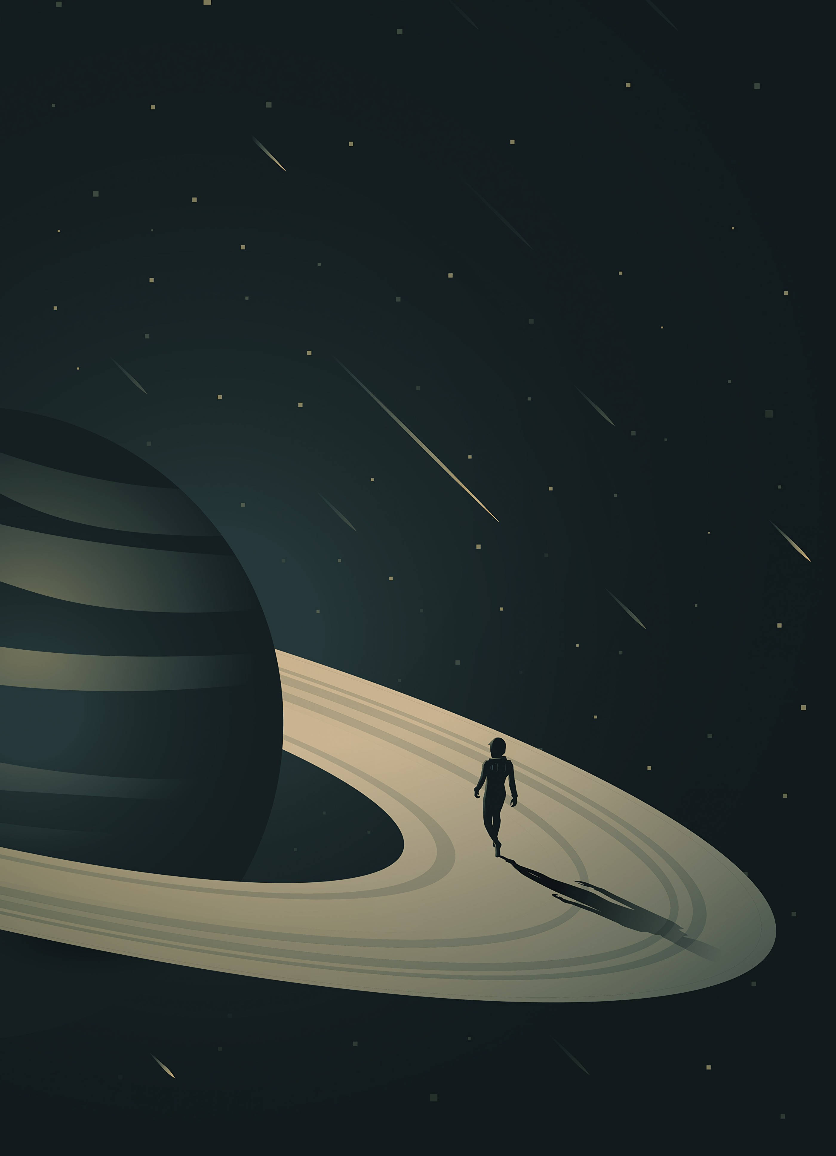 Minimalistiese Jupiter Spotprent Muurpapier