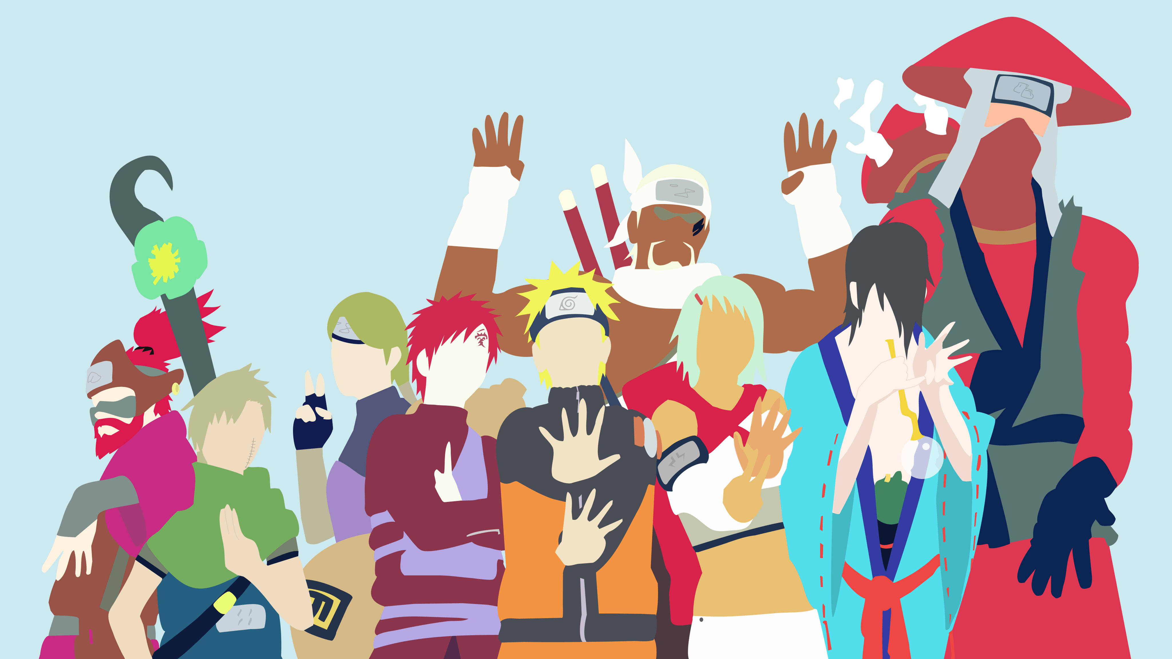 Minimalistiese Jinchurikis Naruto 4K Muurpapier