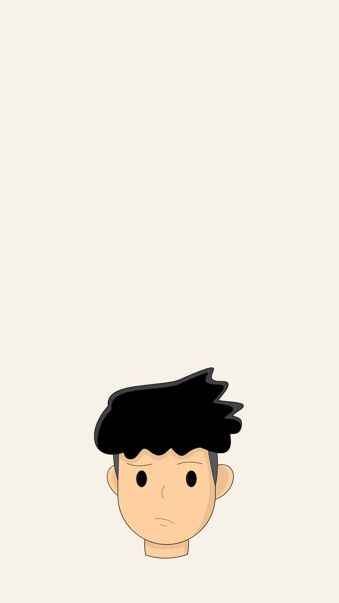 Minimalistiese Kop Mooi Seun Spotprent Muurpapier