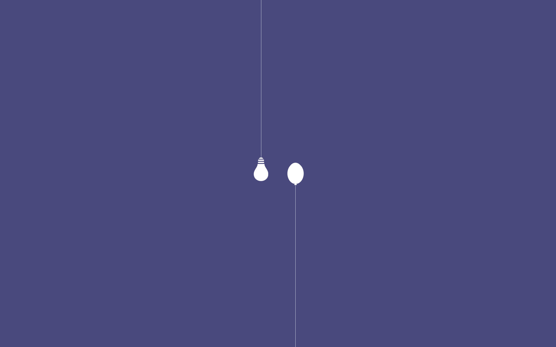 Gloeilamp en ballon minimalistiese muurpapier