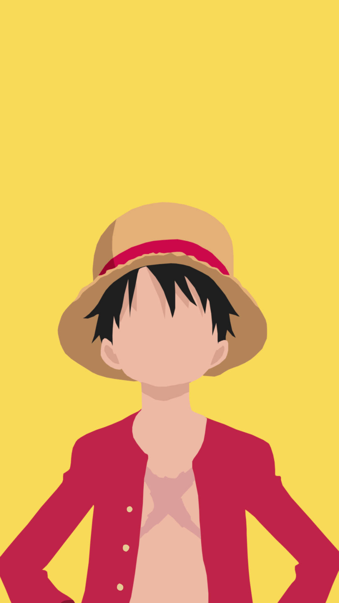 Minimalistiese Luffy One Piece iPhone Muurpapier