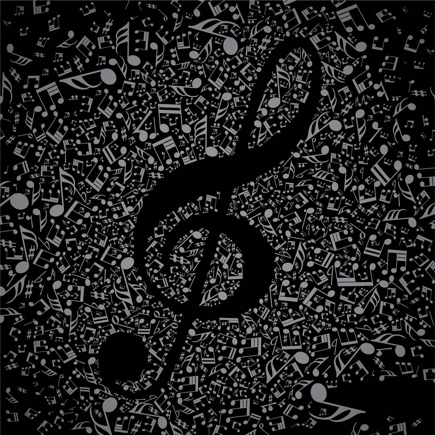 Minimalistiese Oulike Musiek Diskantsleutel en Simbole Muurpapier