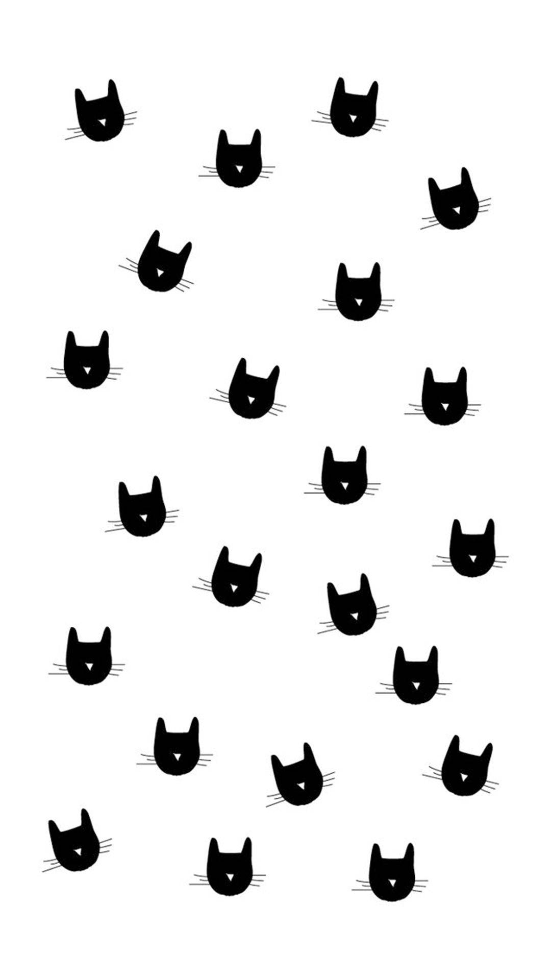 Minimalistiese Patroon Swart Kat iPhone Muurpapier