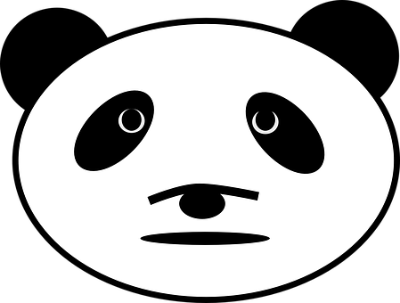 Minimalistiese Panda Gesig Grafika