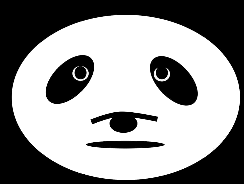Minimalistiese Panda Gesig Grafika Muurpapier