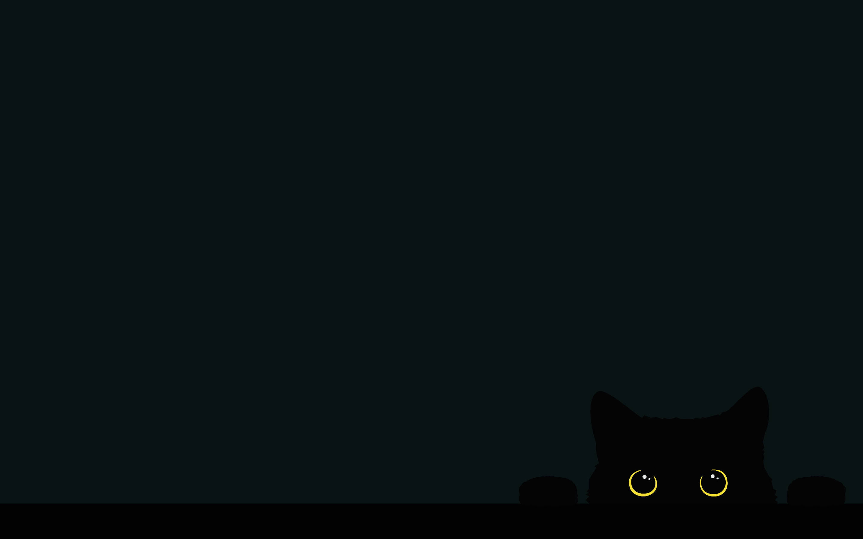 Minimalistiese Swart Kat Agtergronde Muurpapier