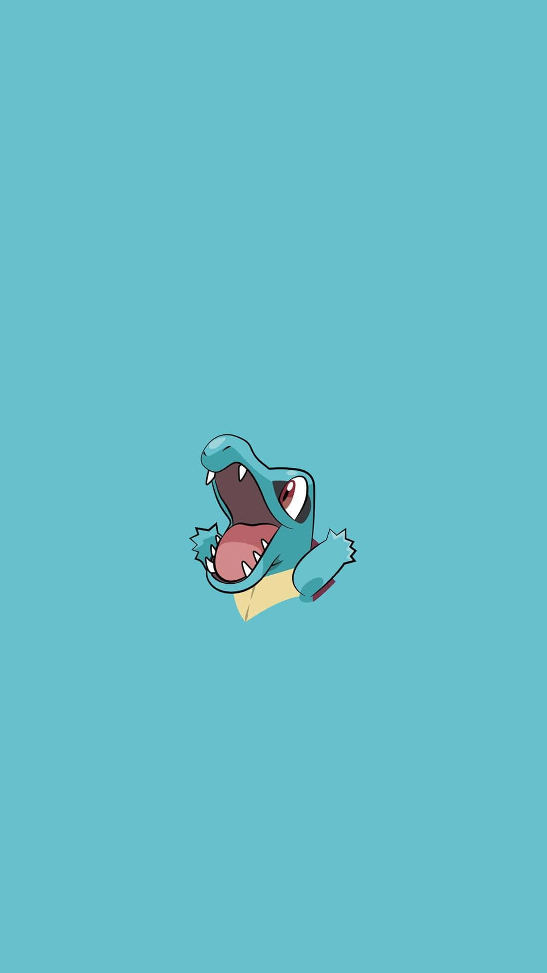 Minimalistiese Totodile Pokemon Estetika Muurpapier