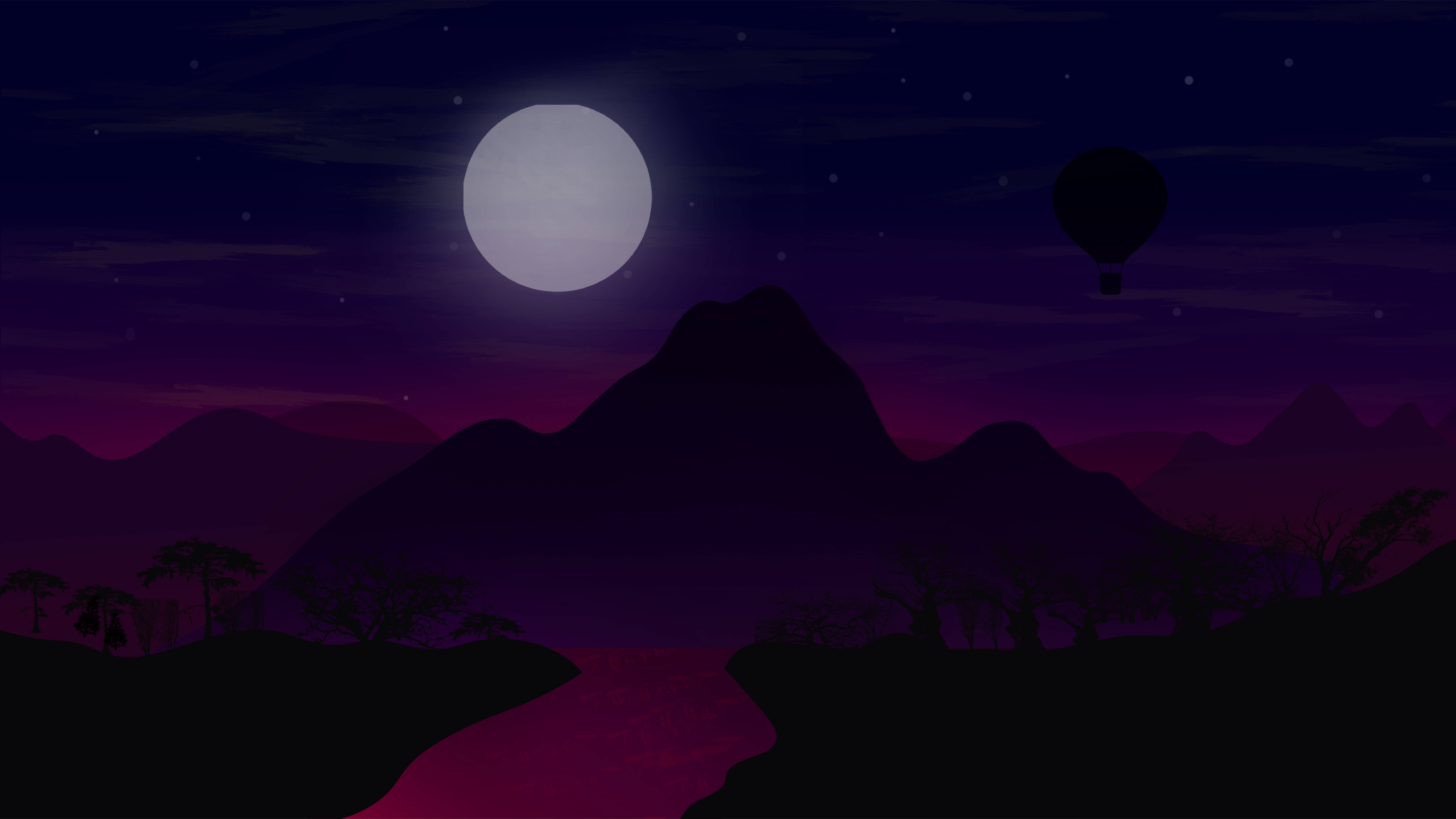 Minimalistiese Volmaan Donker 4K Muurpapier