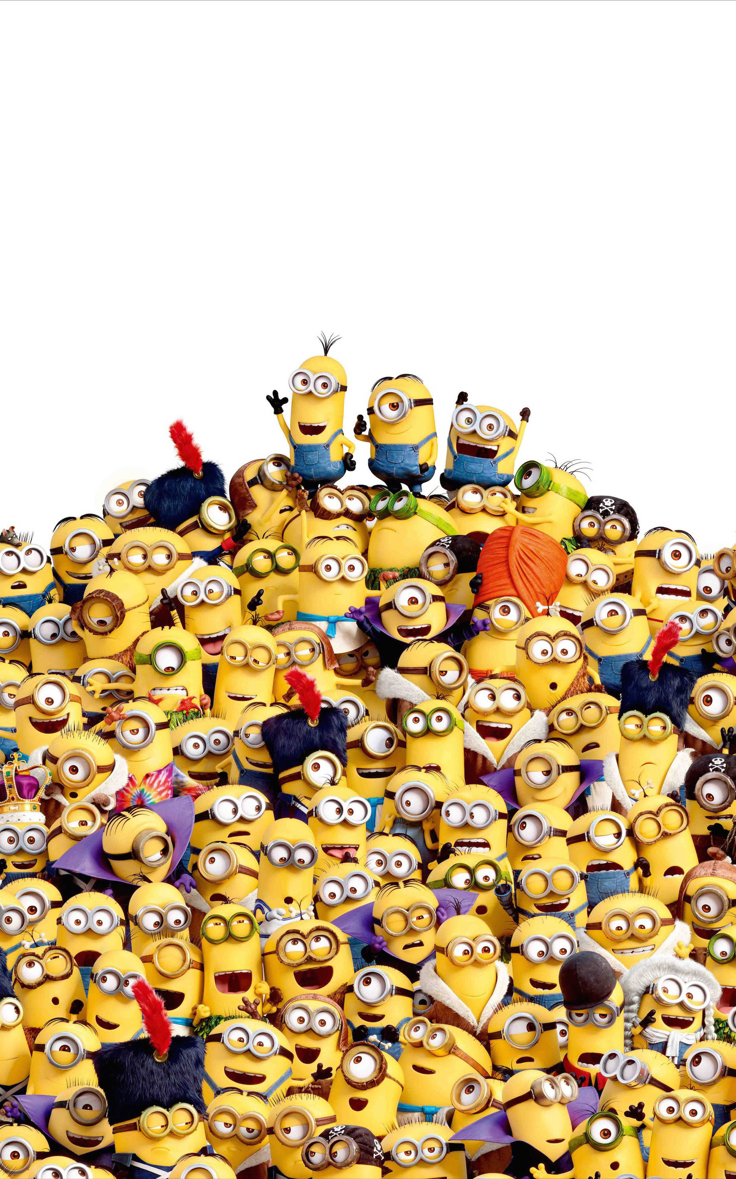 Minions In Verskillende Uitrustings Muurpapier
