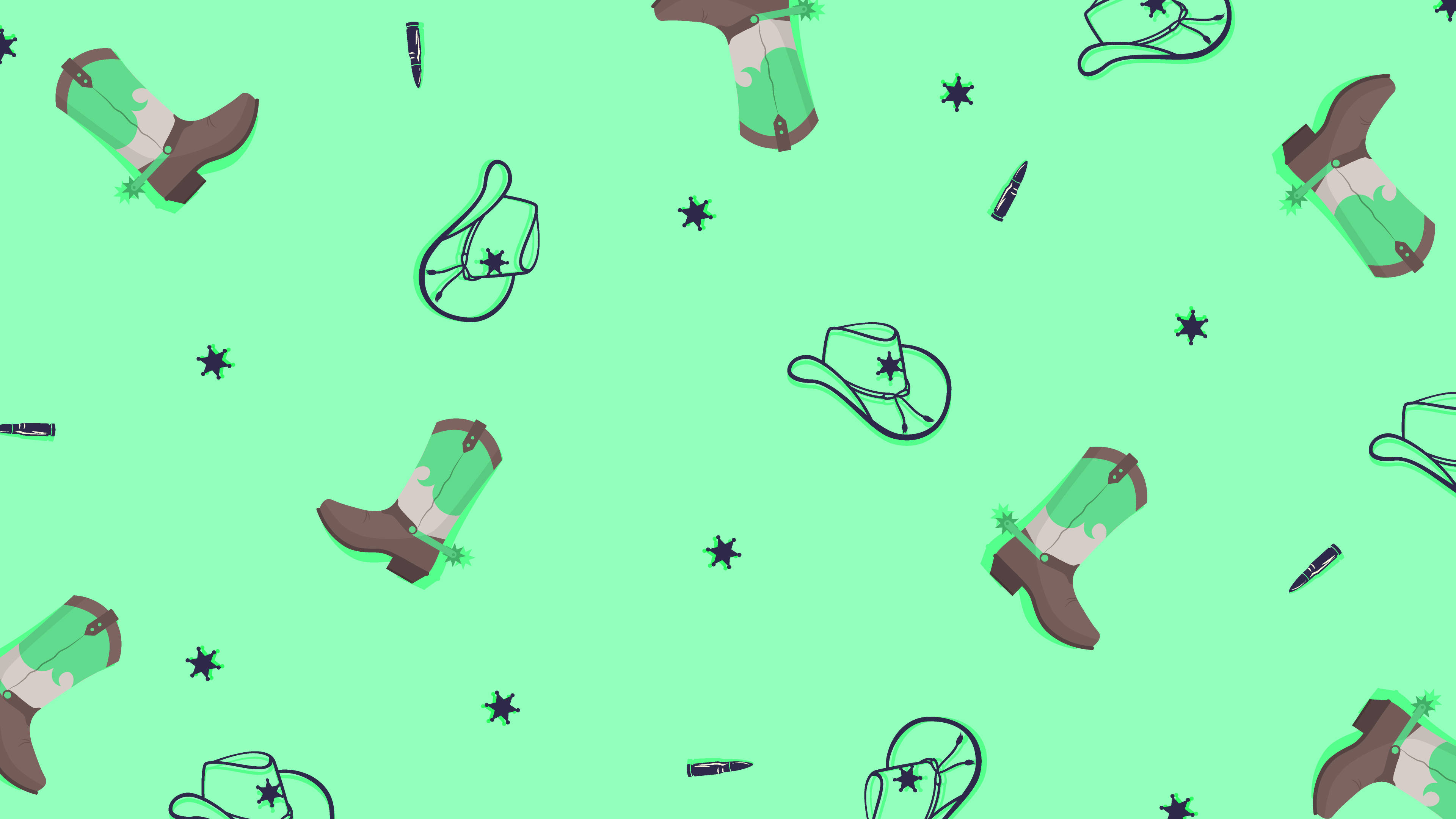 Mintgroen Westerse Estetika Muurpapier