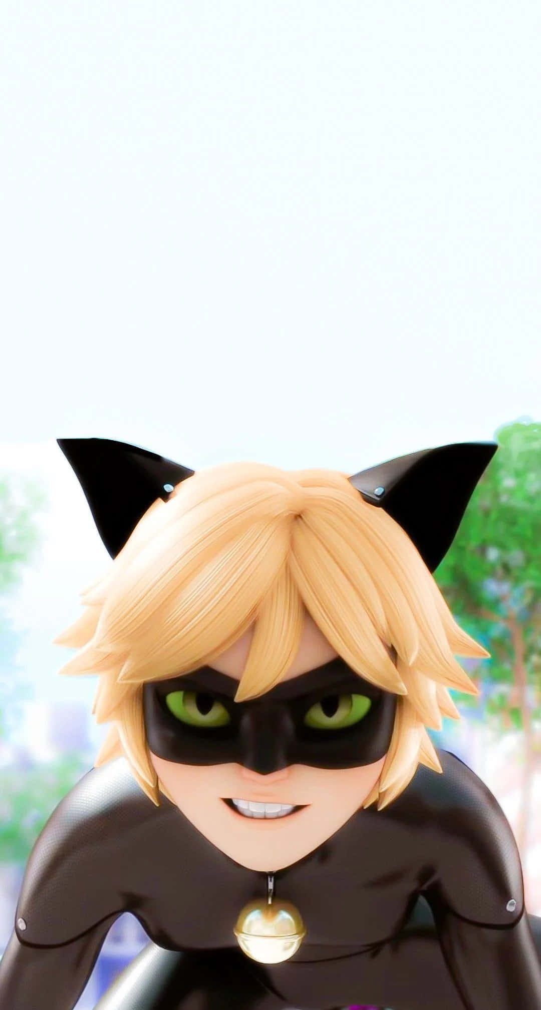 Miraculous Ladybug en Cat Noir Gereed om die Dag te Red Muurpapier