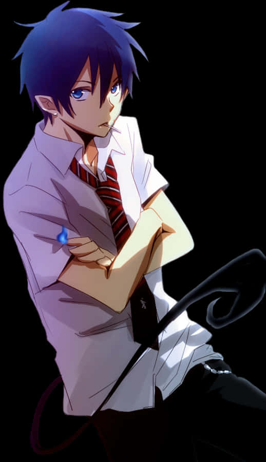 Misterieuse_ Blou_ Hare_ Anime_ Seun Muurpapier