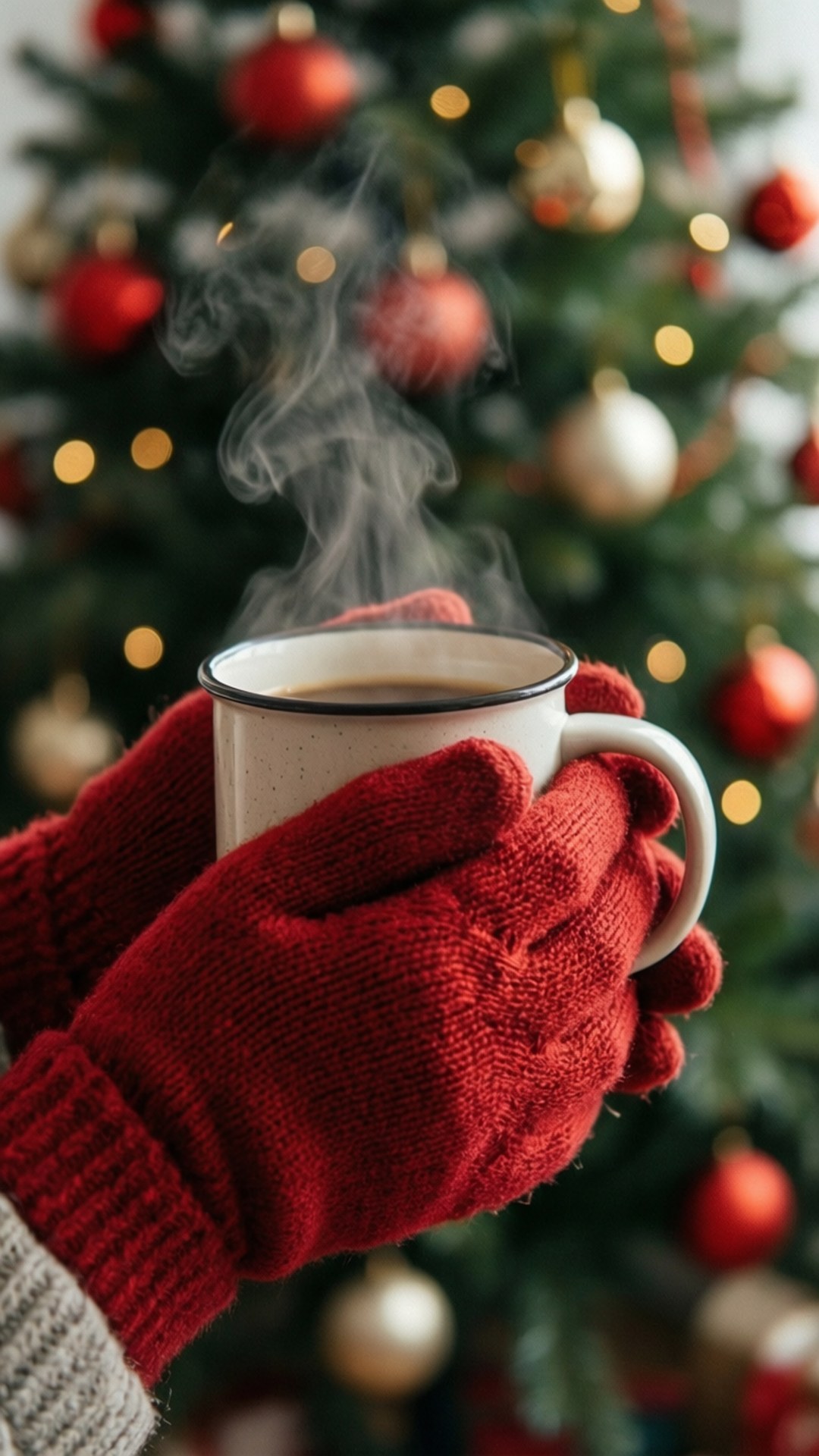 Mittens en Warm Drankie Muurpapier