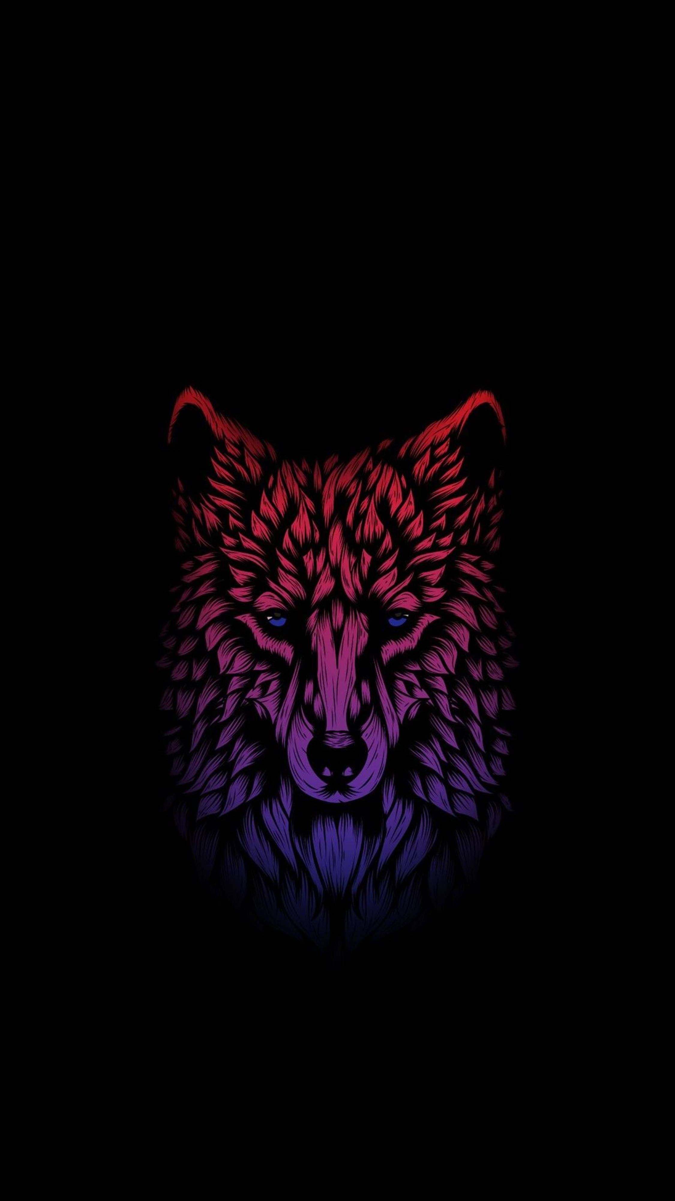 Mobiele 4K Wolf Kuns Muurpapier