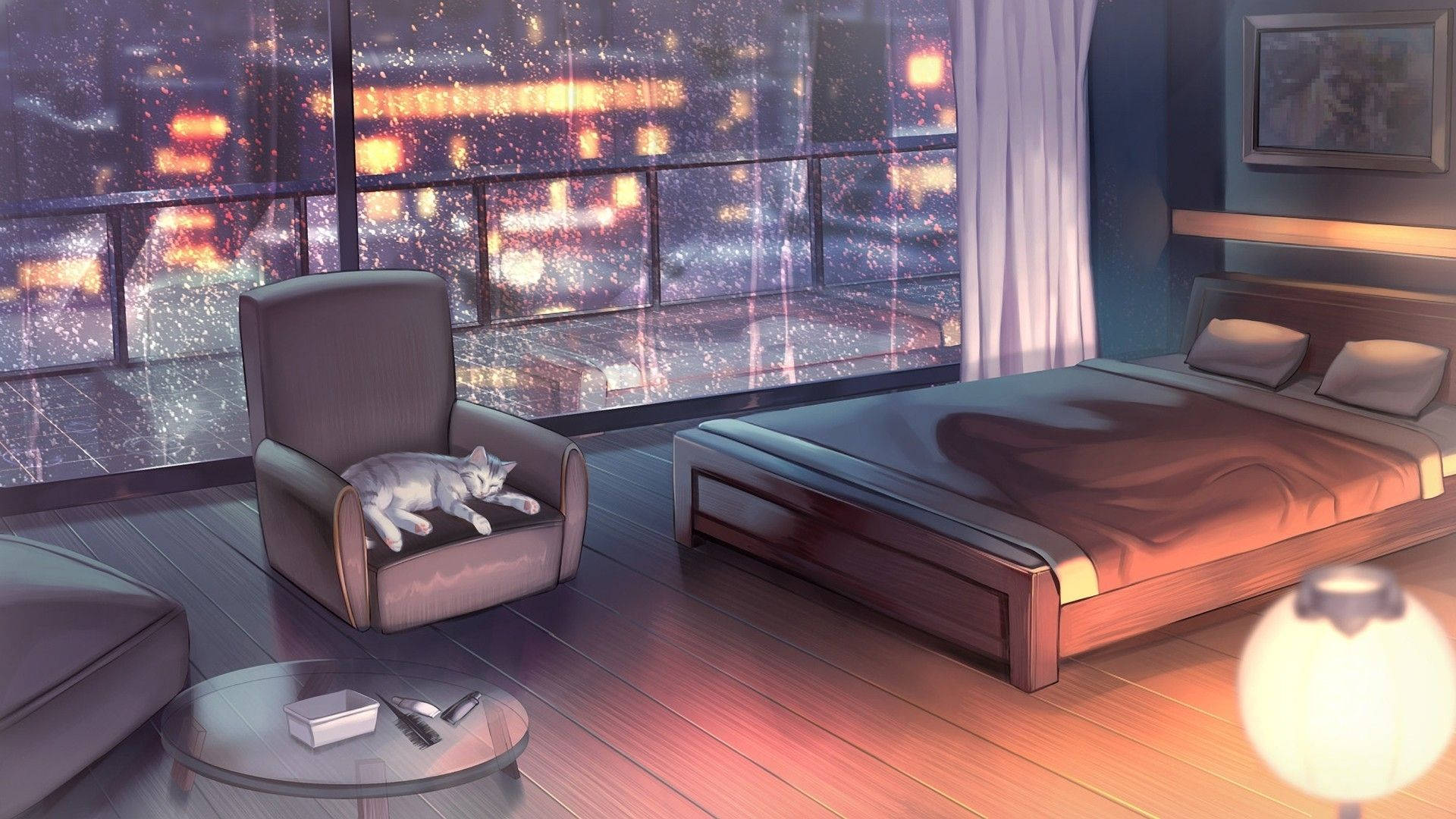 Moderne Anime Kamer Muurpapier