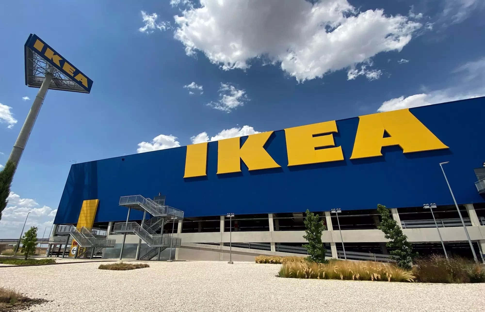 Moderne IKEA-sitkamerontwerp Muurpapier