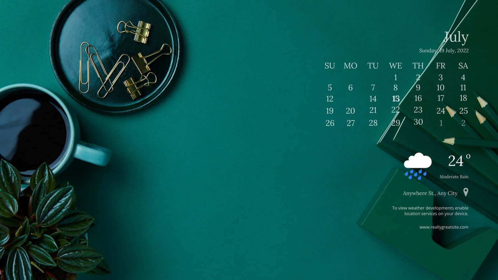 Moderne lessenaarkalender Muurpapier