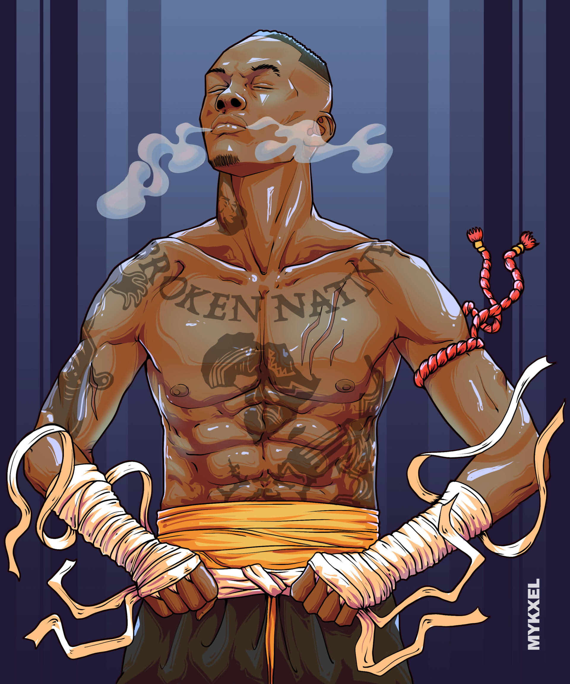 Moei Thai Israel Adesanya Muurpapier