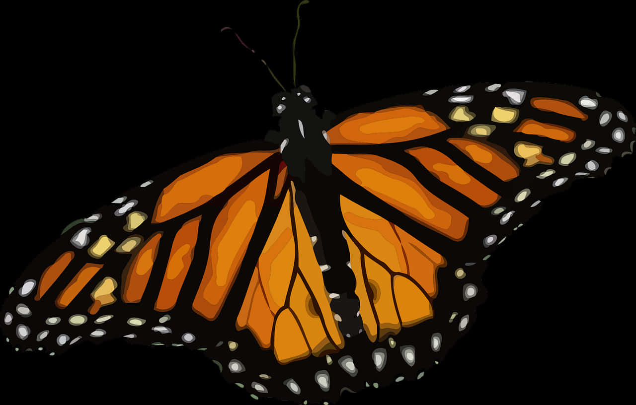 Monarch-vlinder illustrasie Muurpapier
