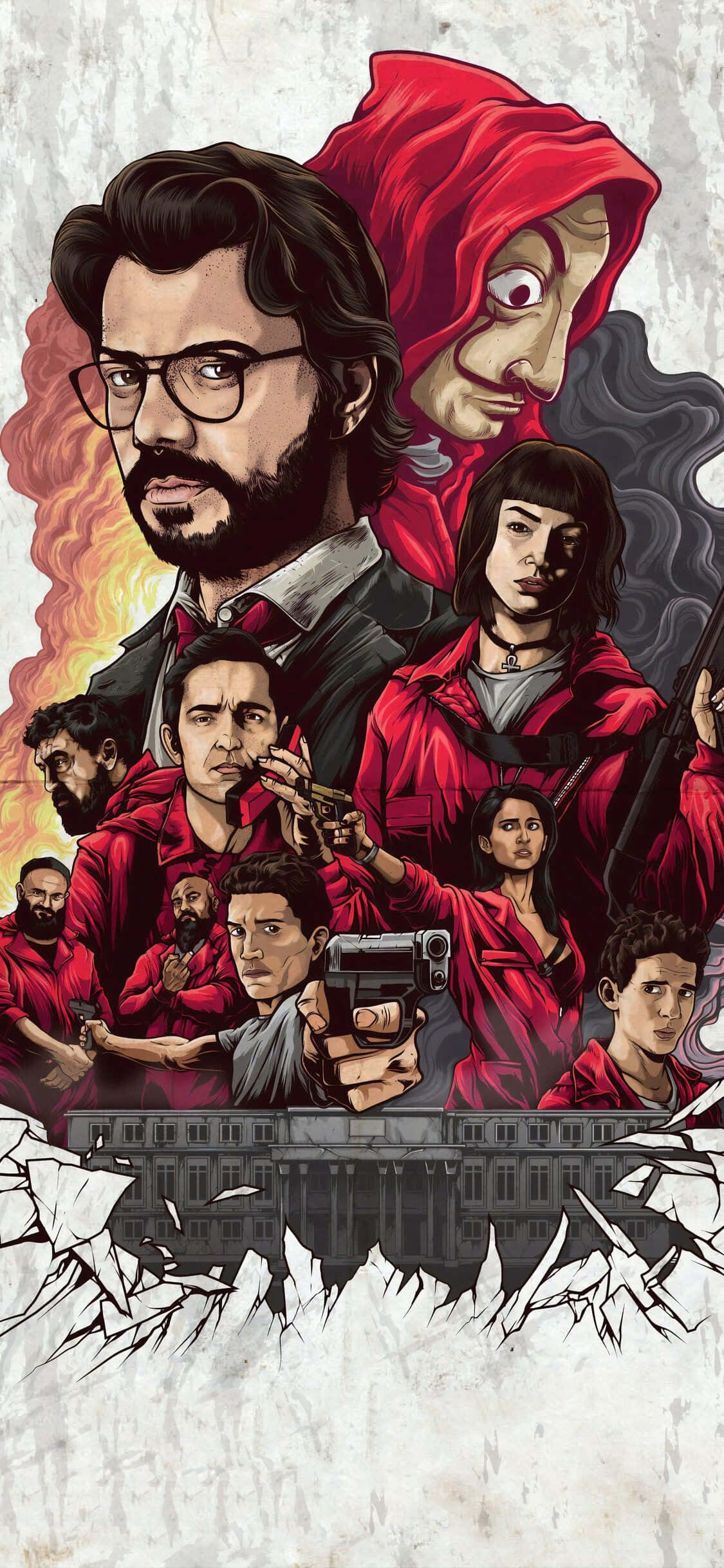 Money Heist Rolprentplakkaat Muurpapier