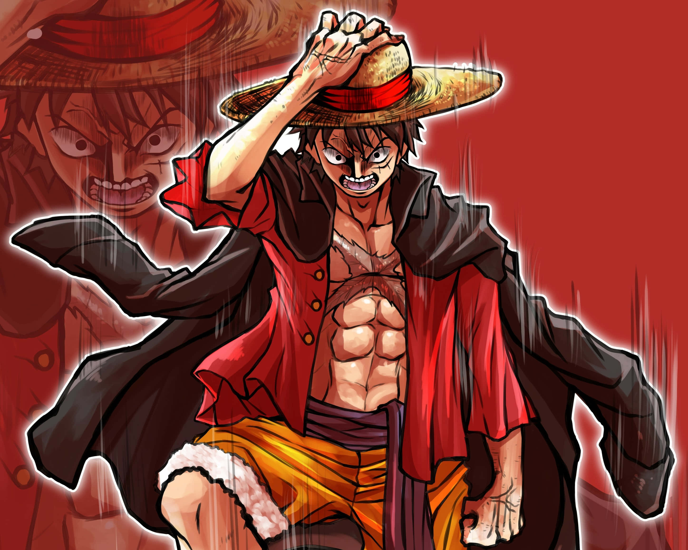 Monkey D. Luffy, die hoofkarakter van One Piece Muurpapier