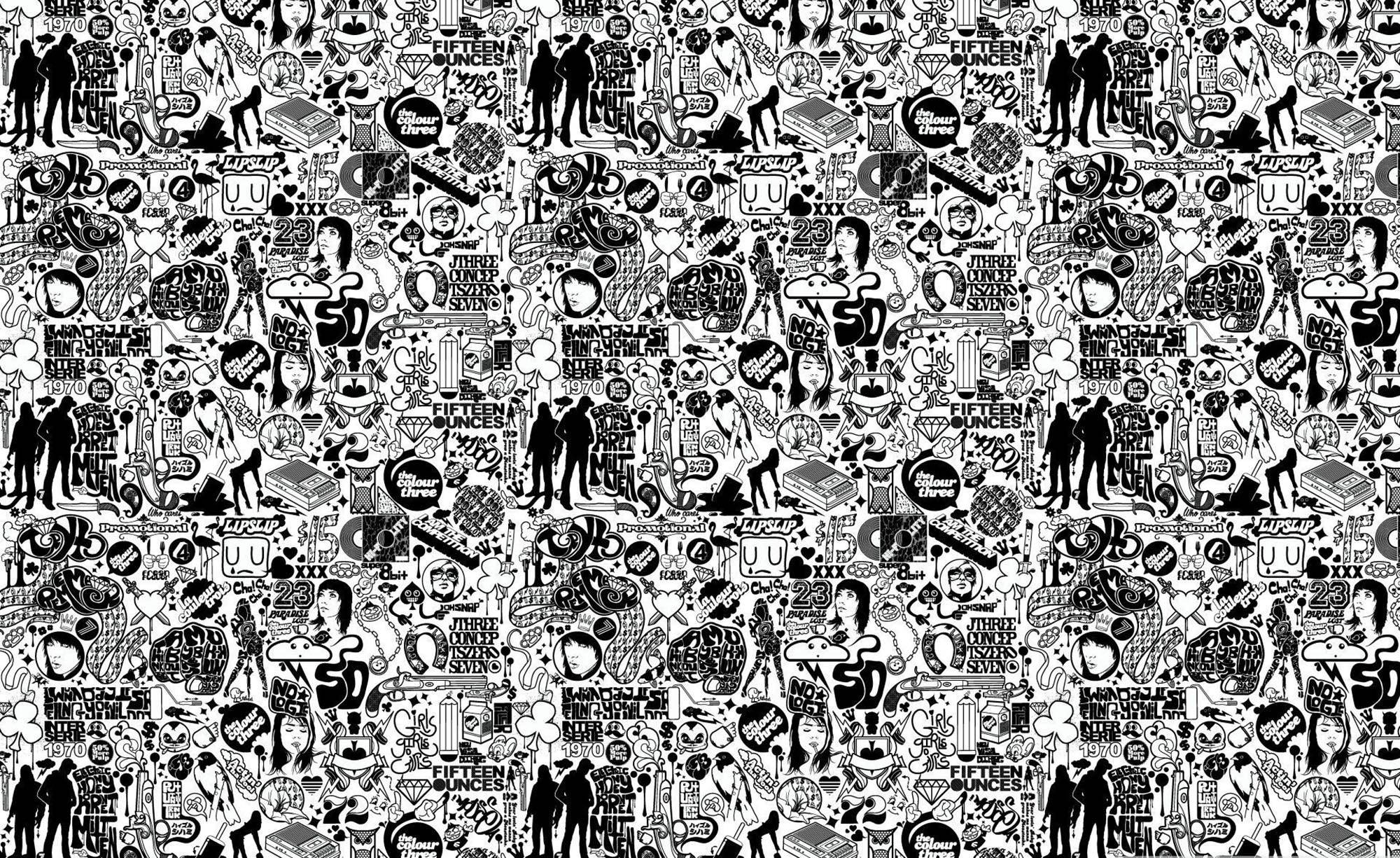 Monochroom Indie-estetika Muurpapier