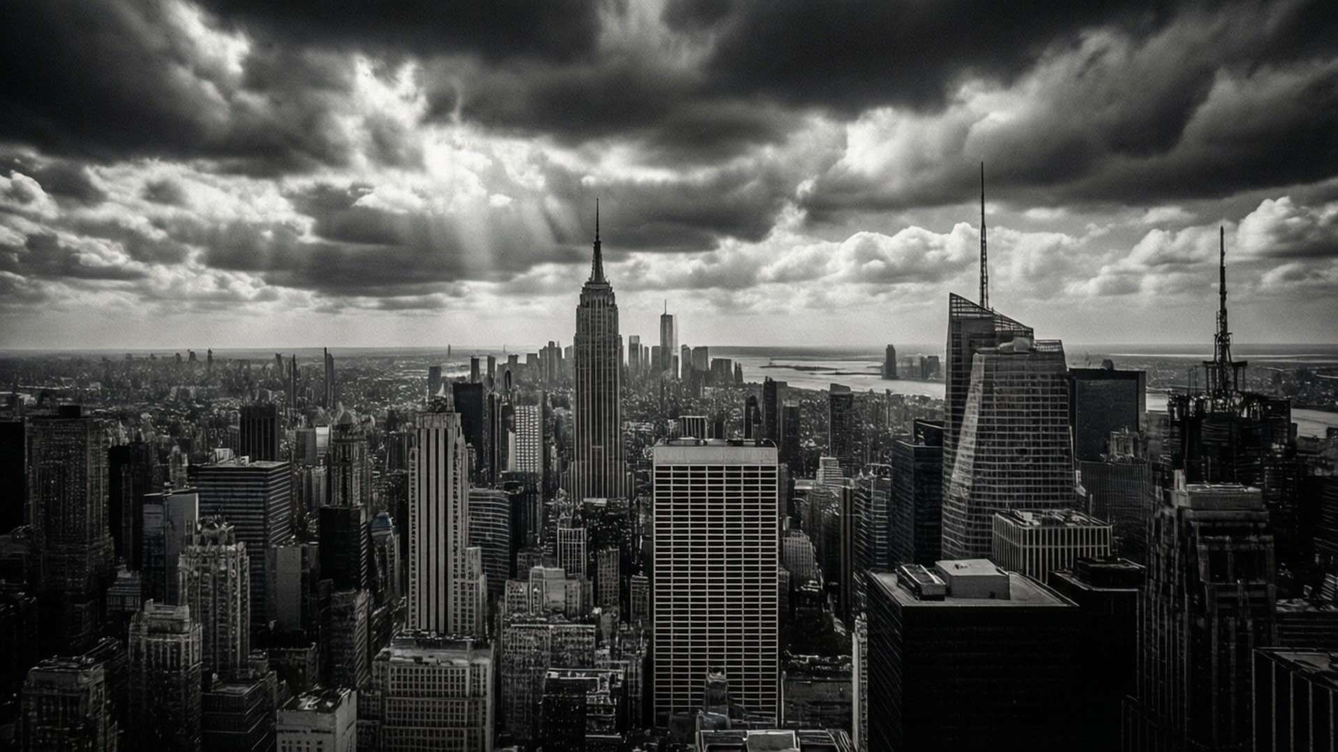 Monochroom Stadsbeeld Muurpapier