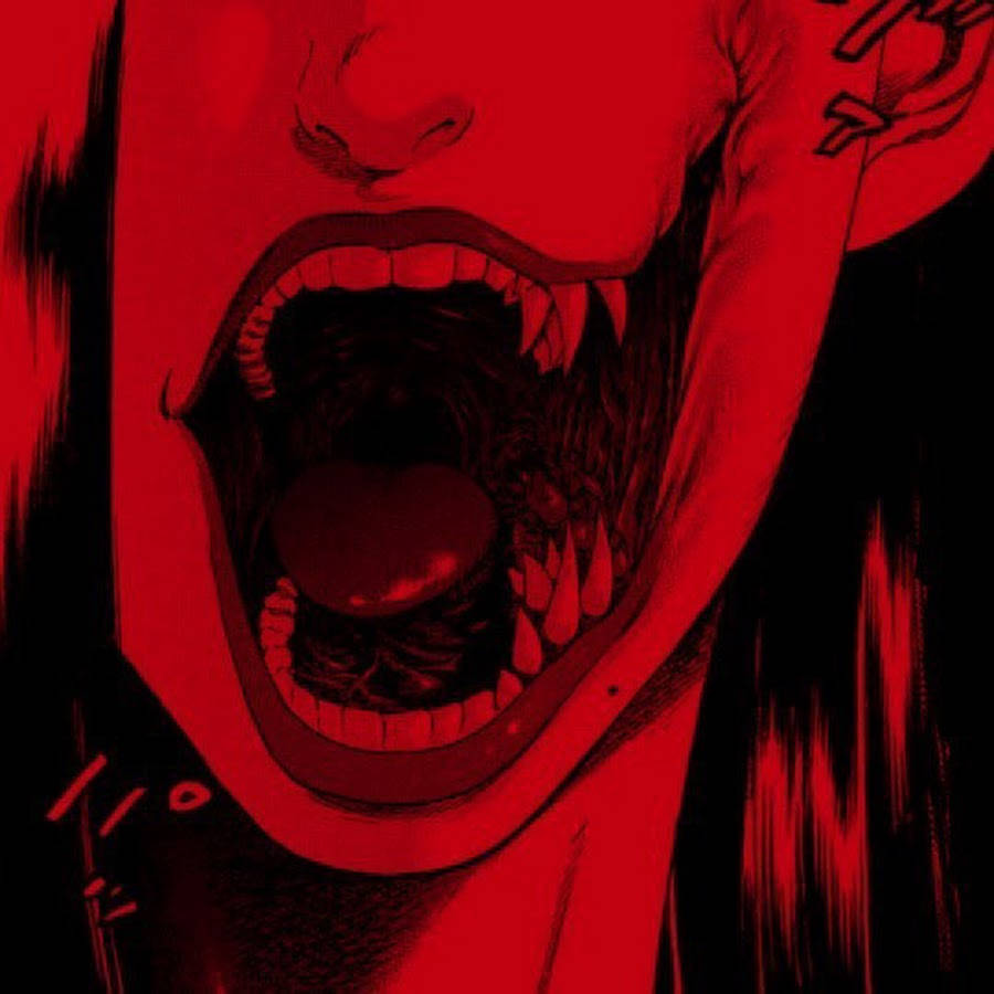Monster se Mond Edgy Anime Profielfoto Muurpapier
