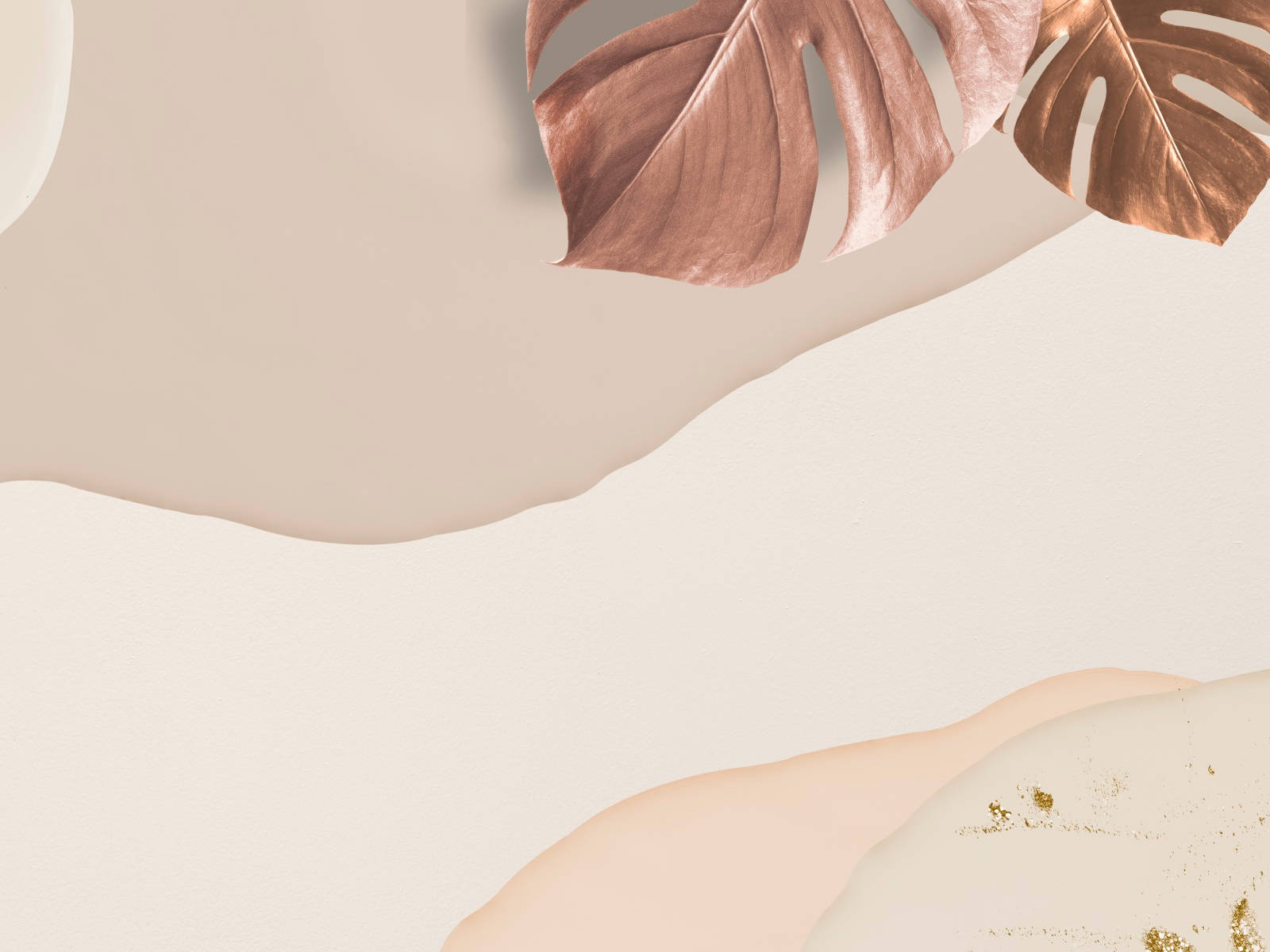 Monstera Blare op Beige Agtergrond Muurpapier