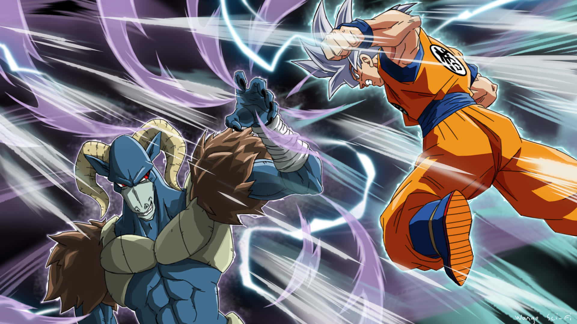 Moro teen Goku Dragon Ball Super Prent Muurpapier