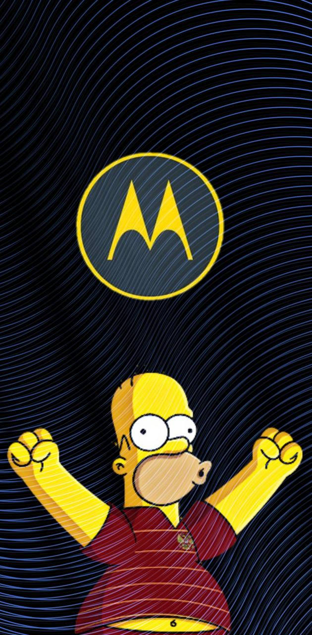 Motorola en Simpson Muurpapier