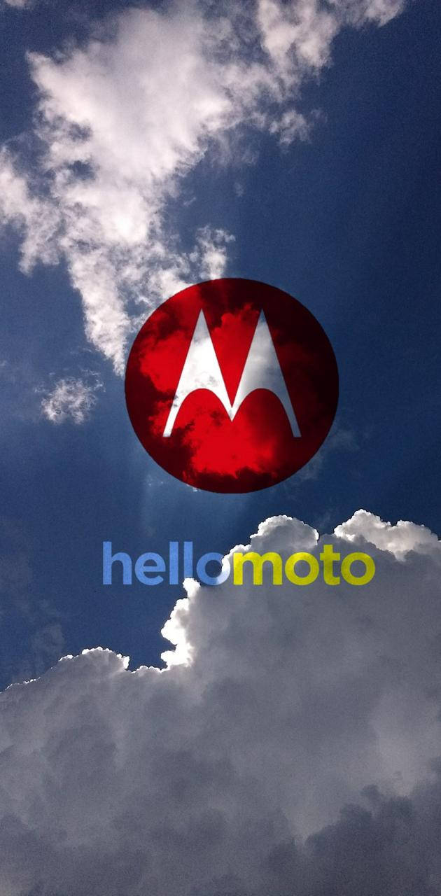 Motorola Rooi Logo in Lug Muurpapier