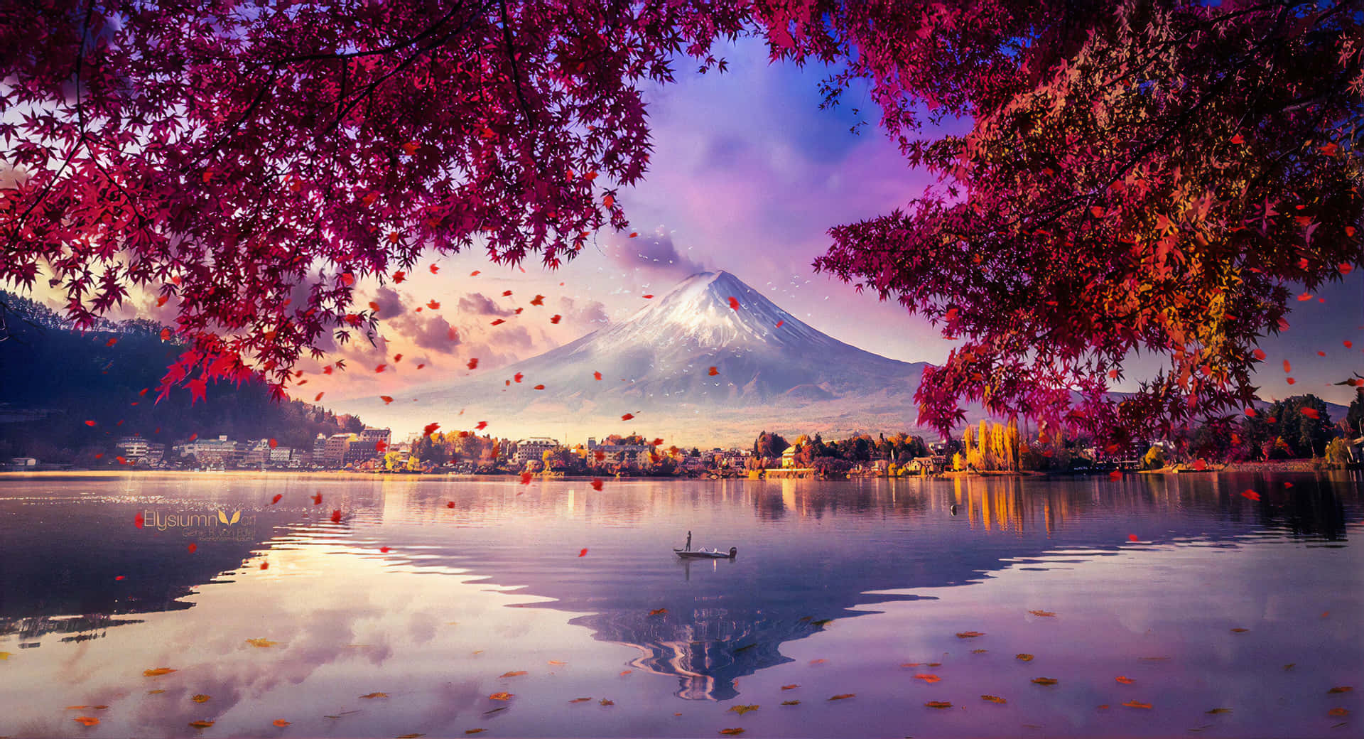 Mount Fuji-meer 4K-agtergrond Muurpapier