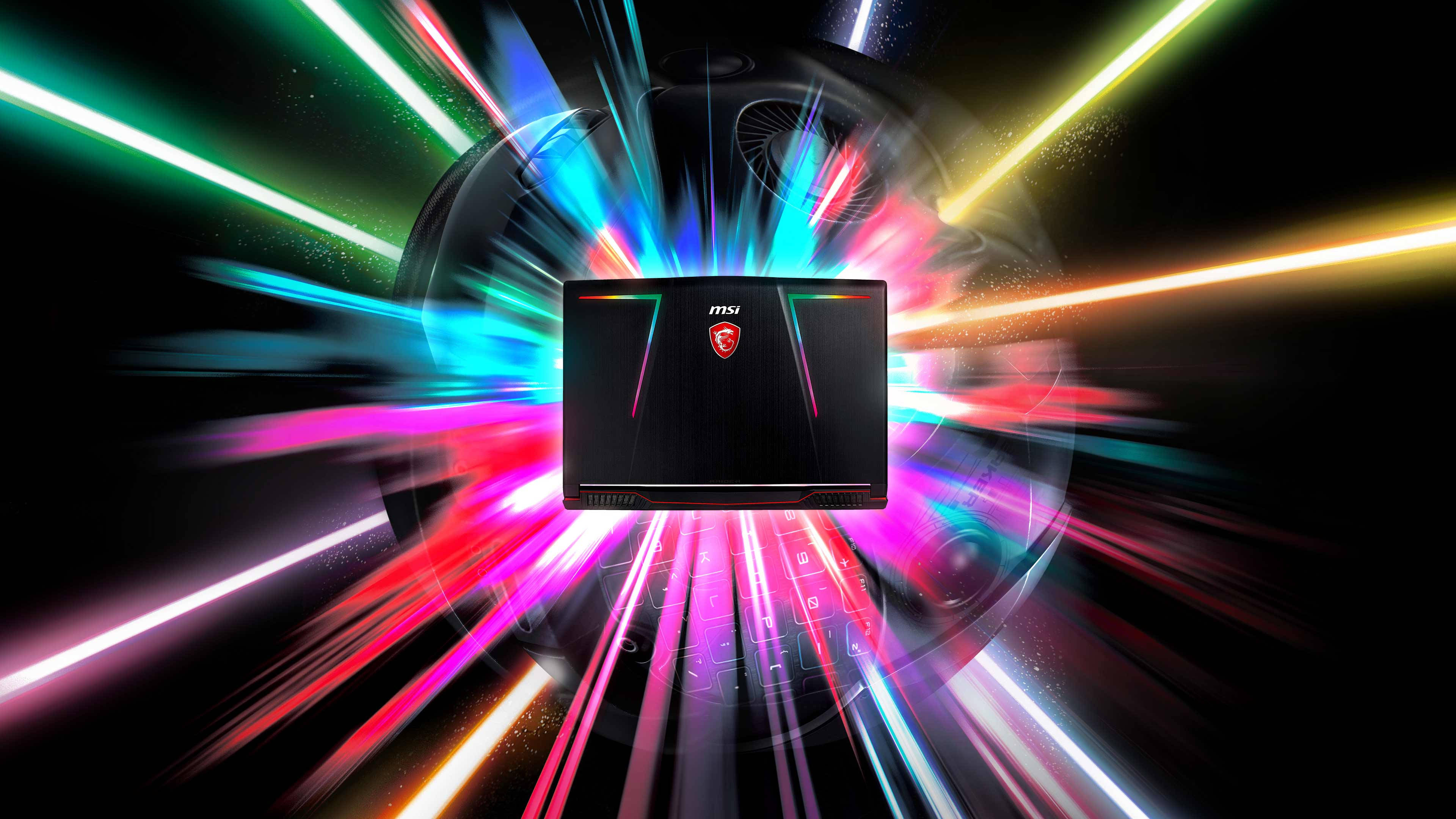 MSI-skootrekenaar RGB 4K Muurpapier