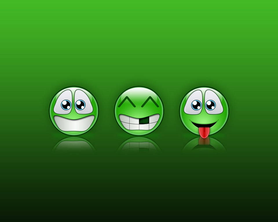MSN Messenger groen emoji's — Donkergroen Muurpapier