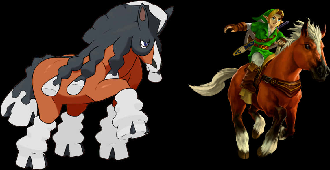 Mudsdale en Epona Muurpapier