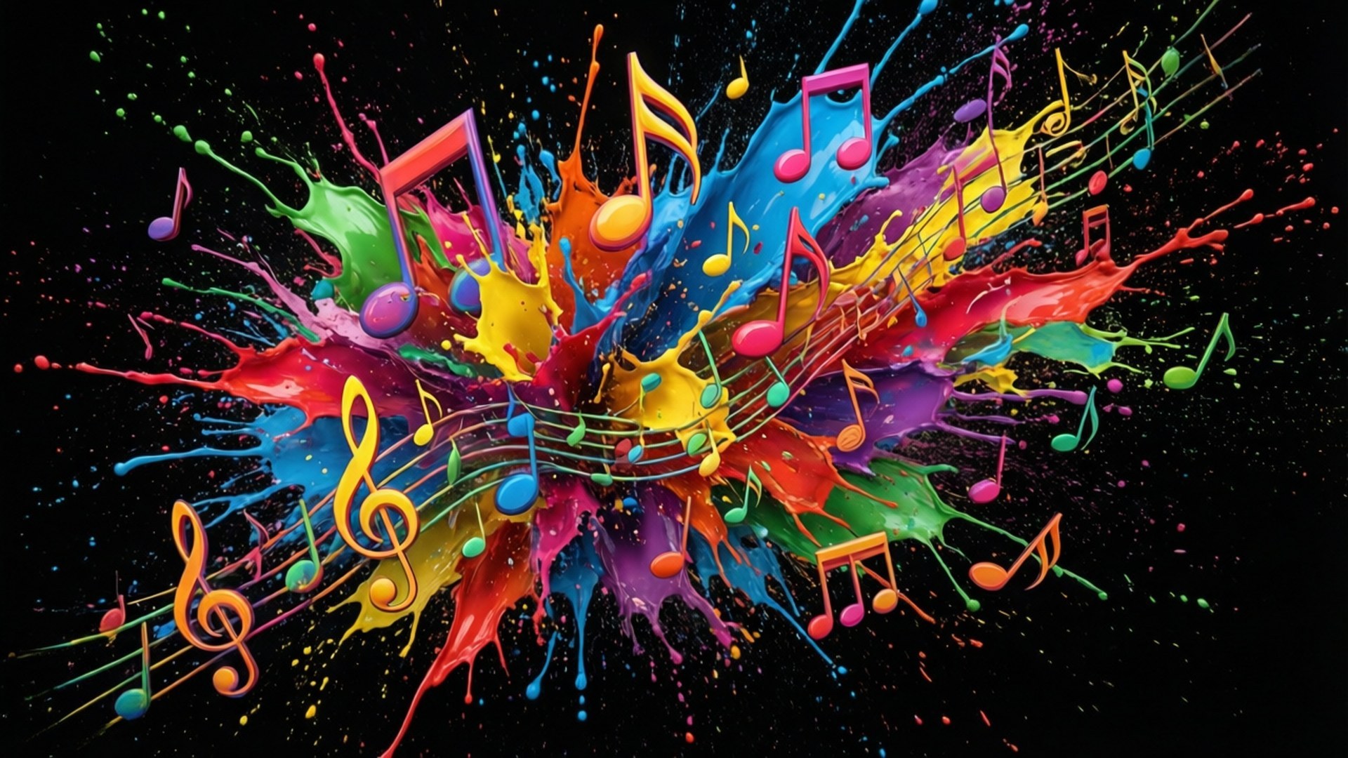Musieknoot Spatsel Muurpapier
