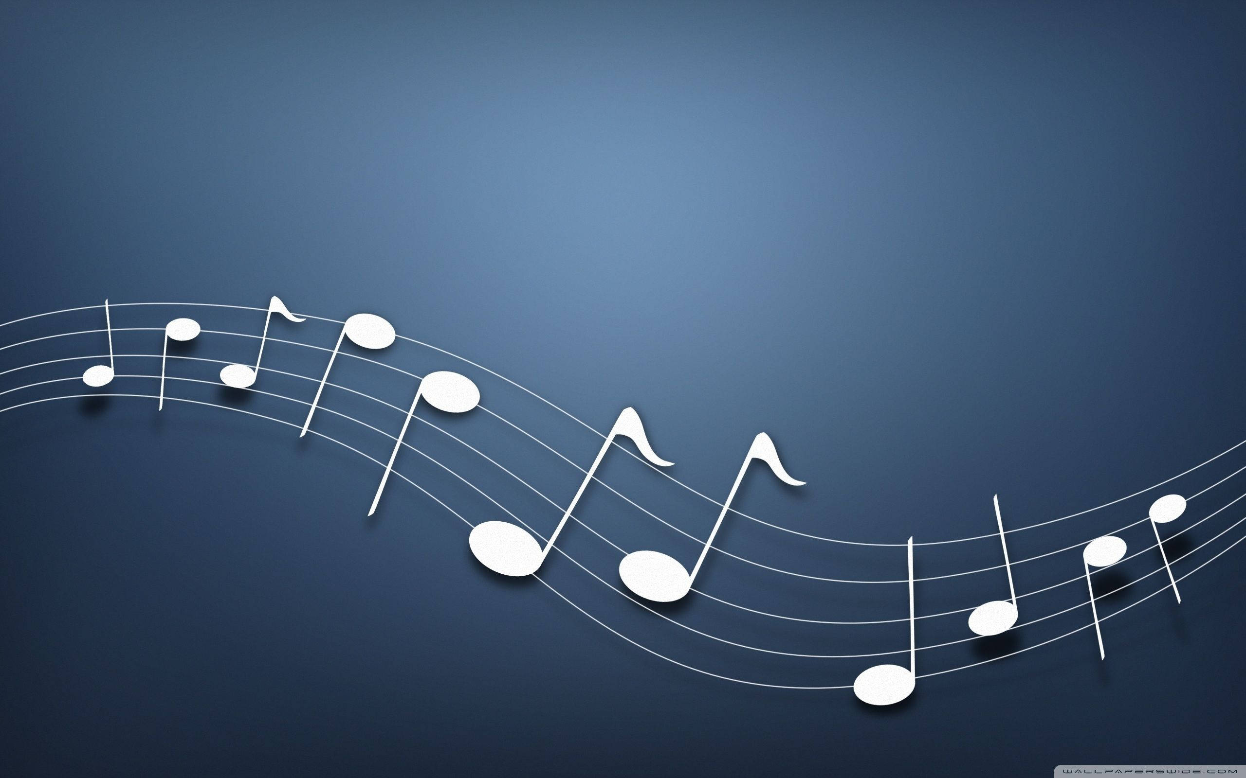 Musieksimbole Minimalisties Blou Muurpapier