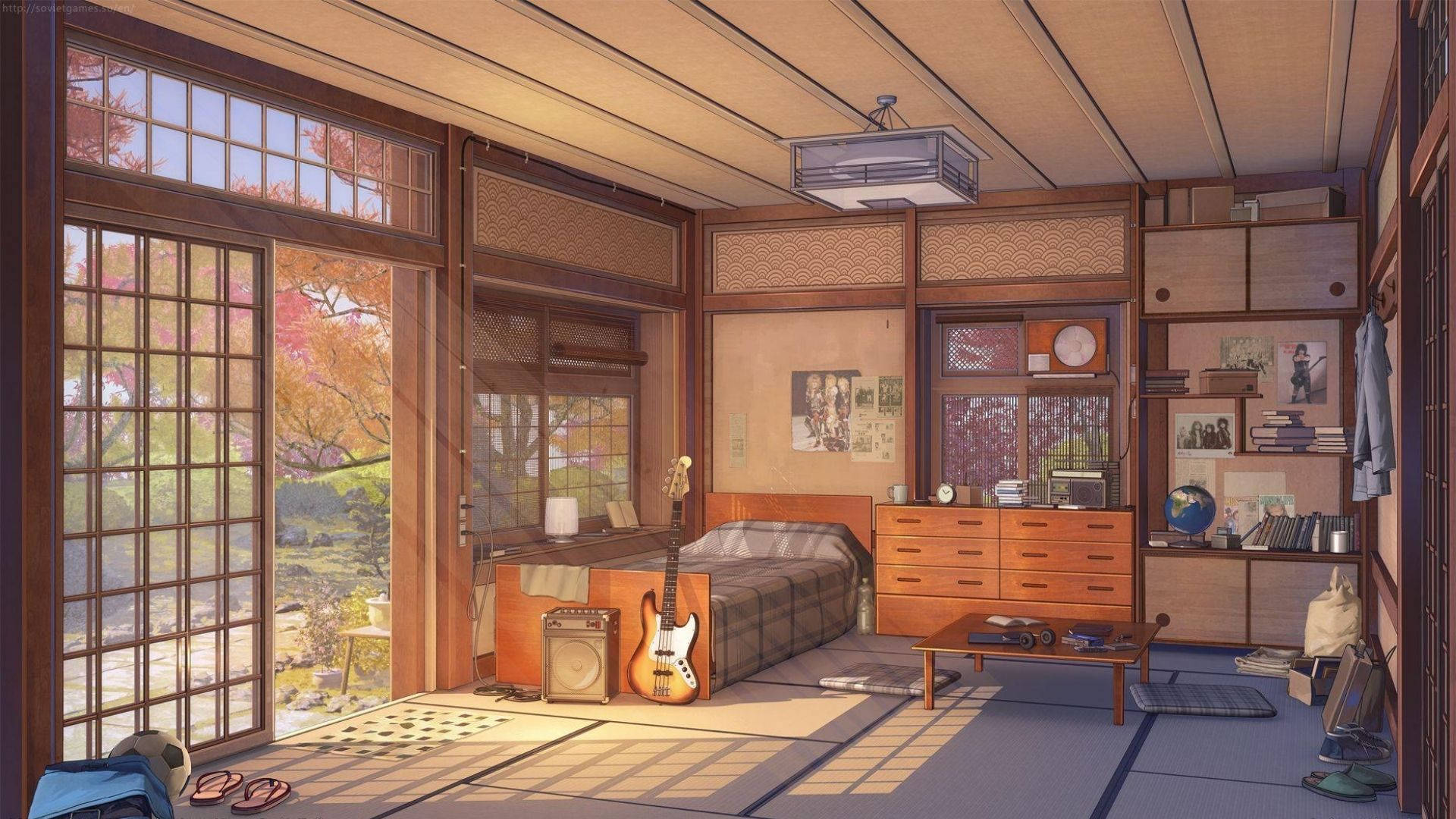 Musikant Anime Kamer Muurpapier