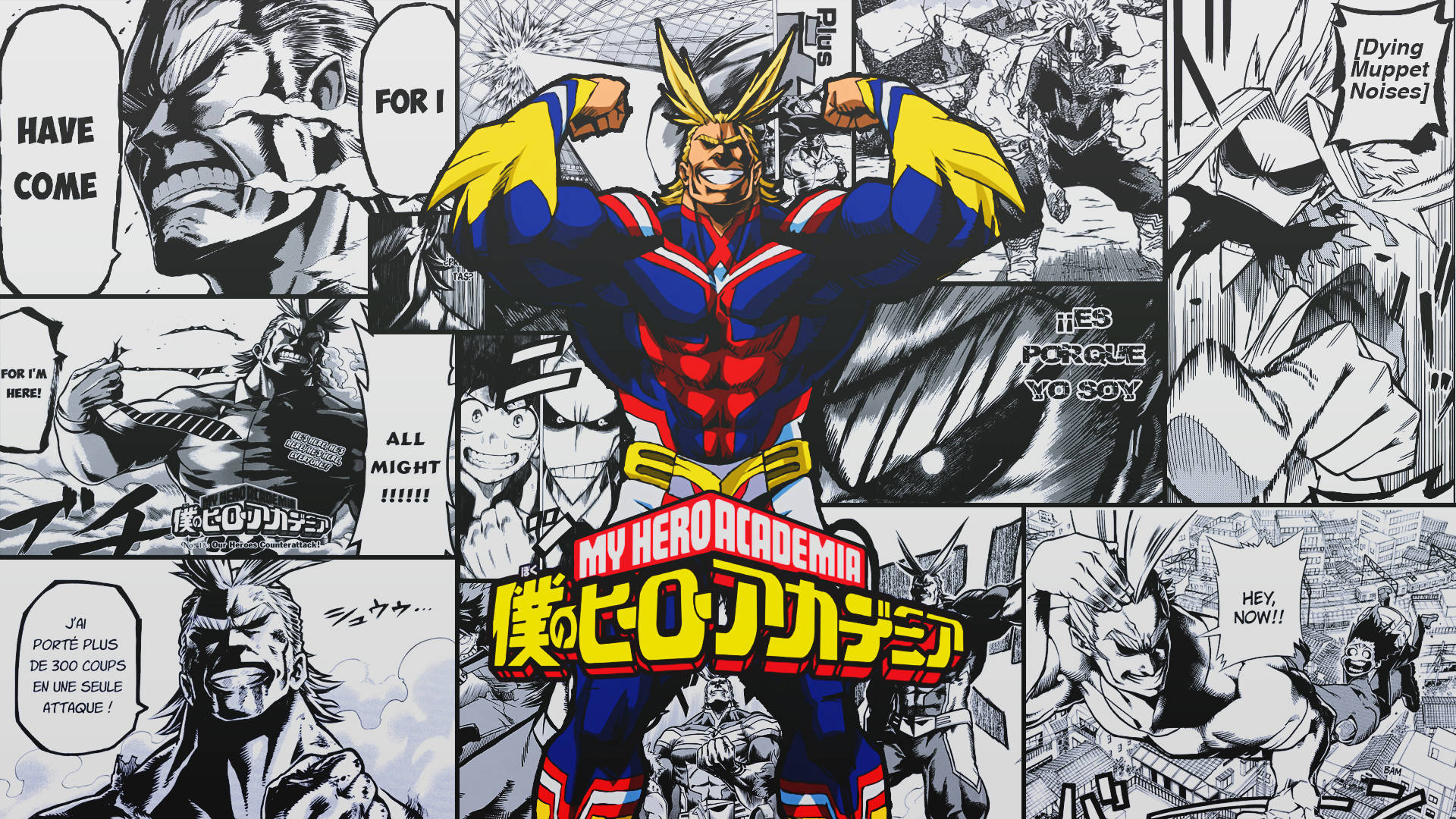 My Hero Academia Manga Paneel Muurpapier