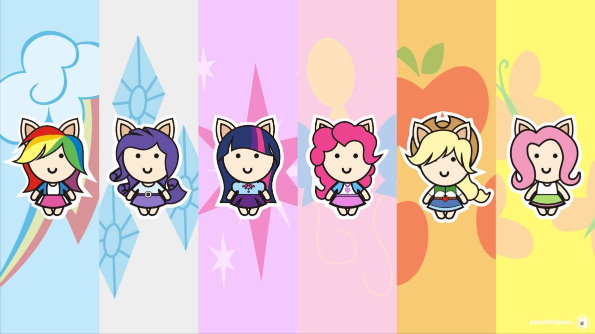 My little pony in lyn chibis kawaii agtergrond.