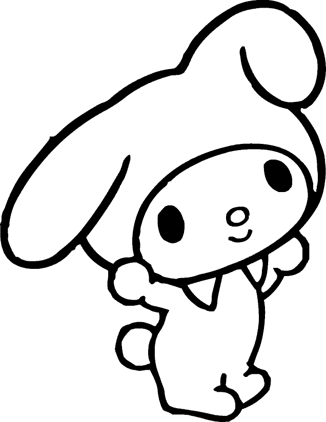 My Melody buitelyn tekening Muurpapier