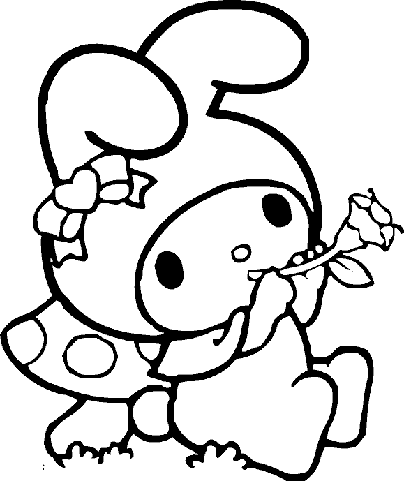 My Melody Kleurlyne Muurpapier