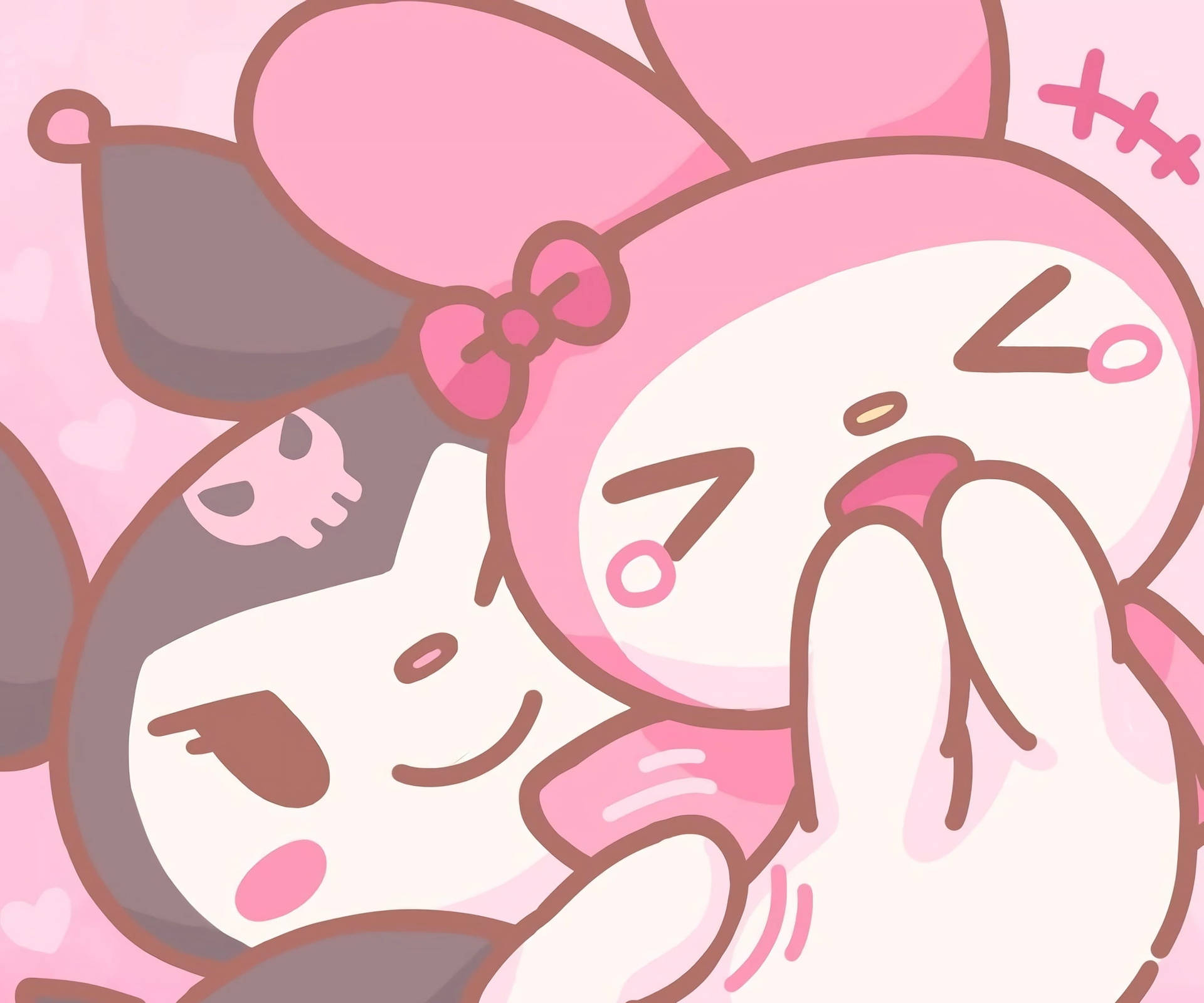 My Melody Kuromi Met Die Oulike My Melo — Sanrio GIF Muurpapier