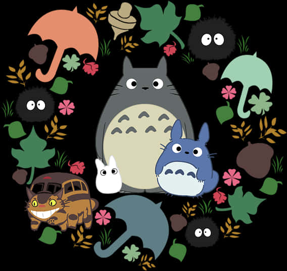 My Neighbor Totoro Karakters Collage — Cool anime GIF Muurpapier
