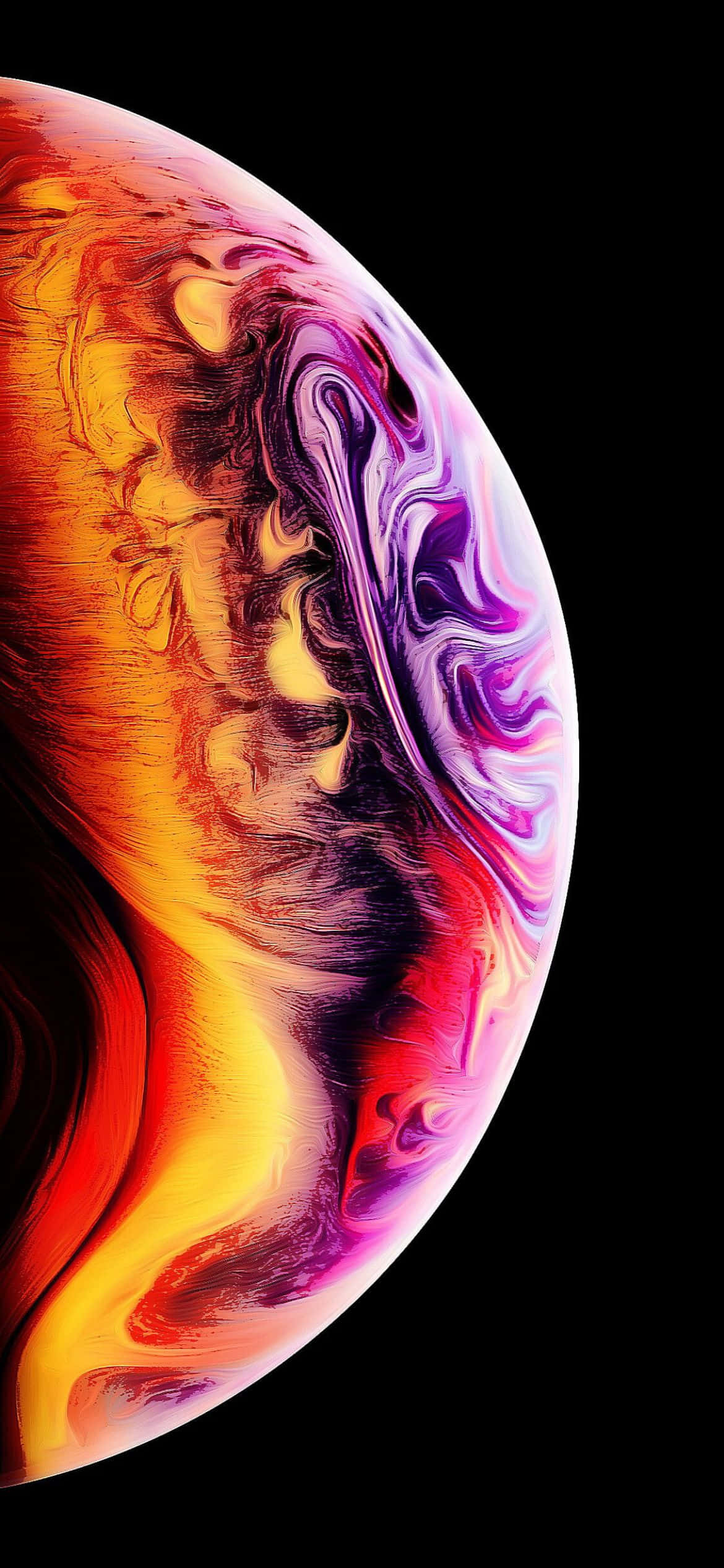 'n abstrakte beeld van 'n kleurvolle Apple iPhone XS Muurpapier