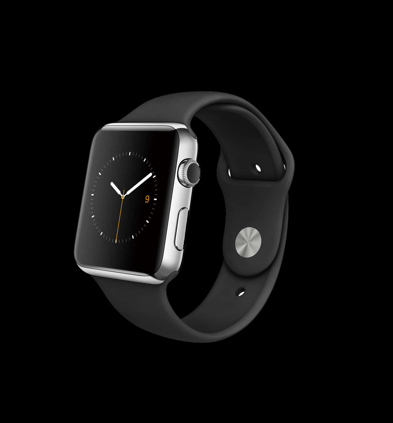 'n Apple Watch word teen 'n swart agtergrond vertoon Muurpapier